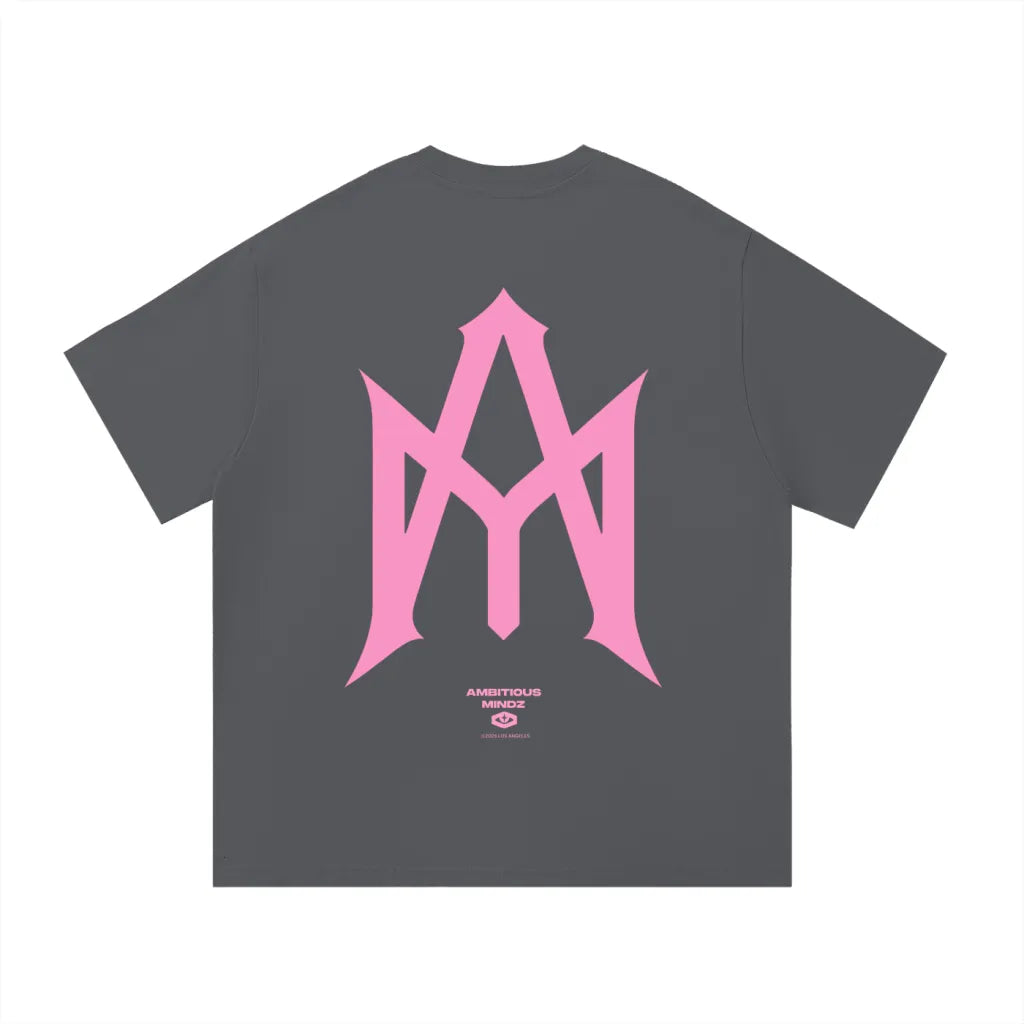 GREY & PINK HEAVYWEIGHT TEE